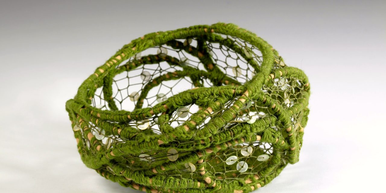A new exhibit at the Maude Kerns Art Center gives “basket-weaving” a whole new meaning