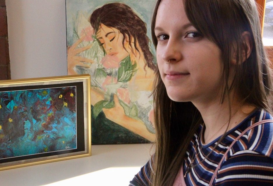 Youthful curator organizes her first art show at the Broadway Commerce Center in downtown Eugene