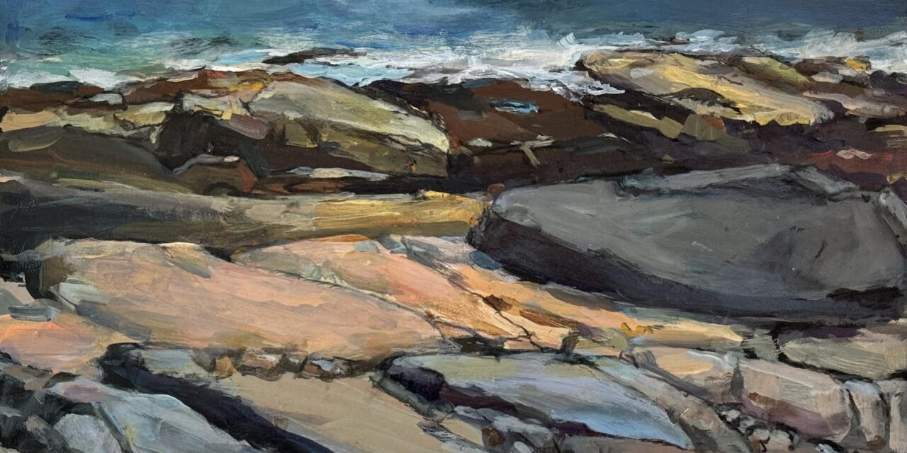 Bets Cole exhibit, “Rugged Land and Rocky Shores,” continues at Karin Clarke Gallery through Sept. 7